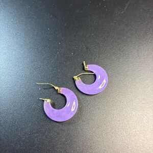 Estate 14k Purple Jade Earrings.